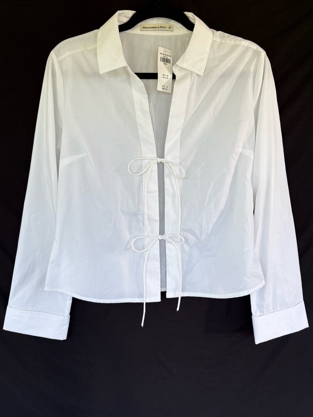 Abercrombie & Fitch White Tie-Front Button Down Shirt